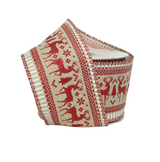 2 1/2" Reindeer Wired Ribbon (Natural/Red) 10 Yard Roll