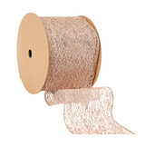 4" Mesh Wired Ribbon (Rose Gold) 10 Yard Roll