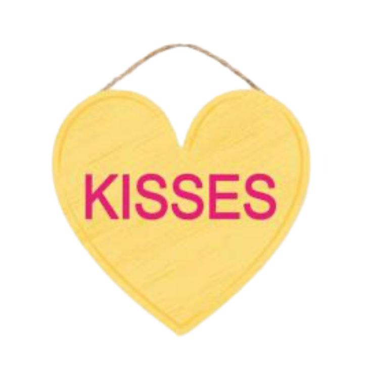 6"L Conversation Hearts Ornaments (Kisses)