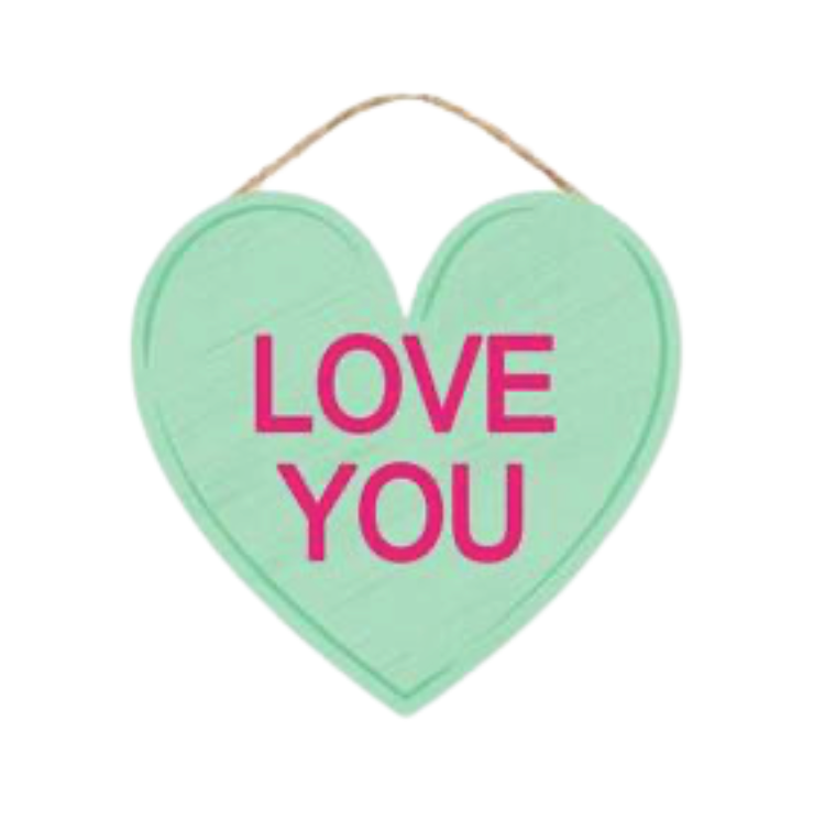 6"L Conversation Hearts Ornaments (Love You)