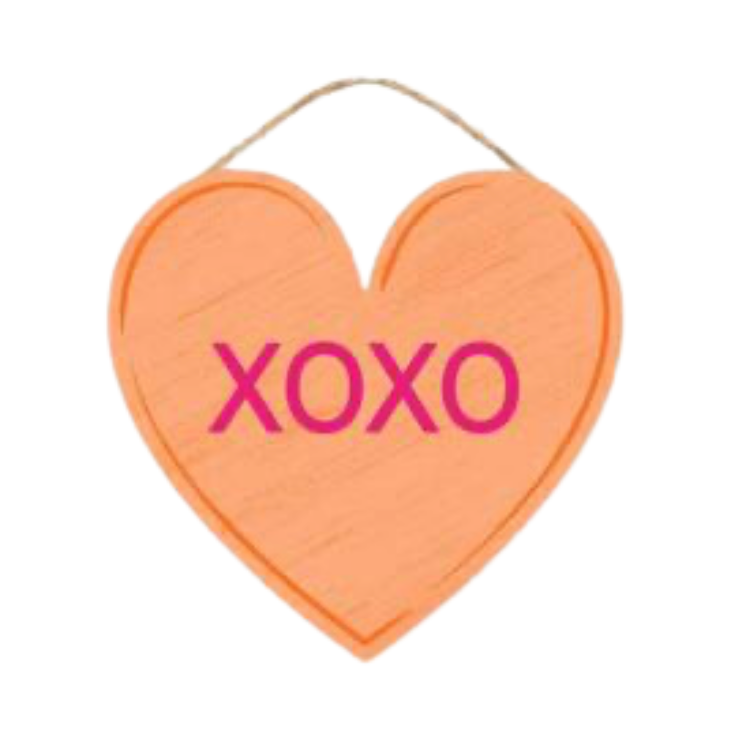 6"L Conversation Hearts Ornaments (XOXO)