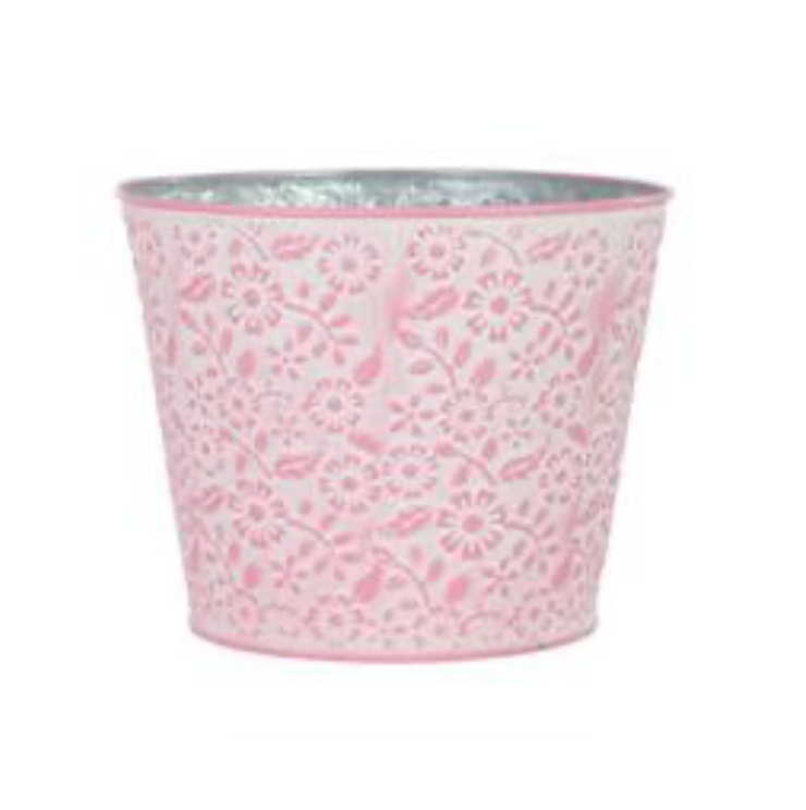 6.75"Dia x 5.5"H Emboss Daisy Pot Cover (Pink)