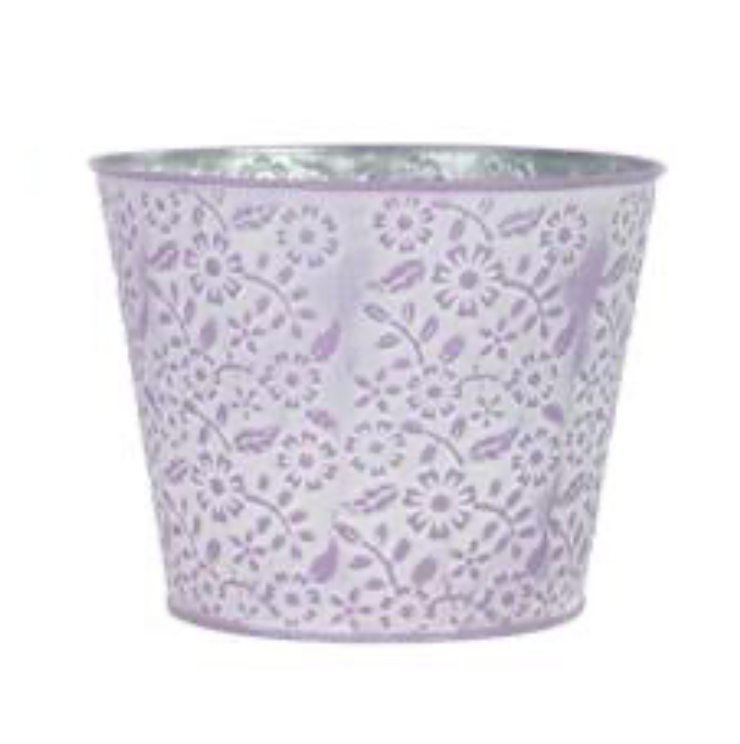 6.75"Dia x 5.5"H Emboss Daisy Pot Cover (Purple)