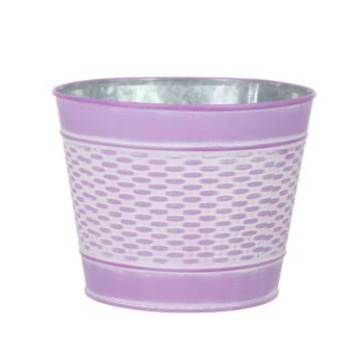 6.75"Dia x 5.5"H Emboss Woven Pot Cover (Lavender)