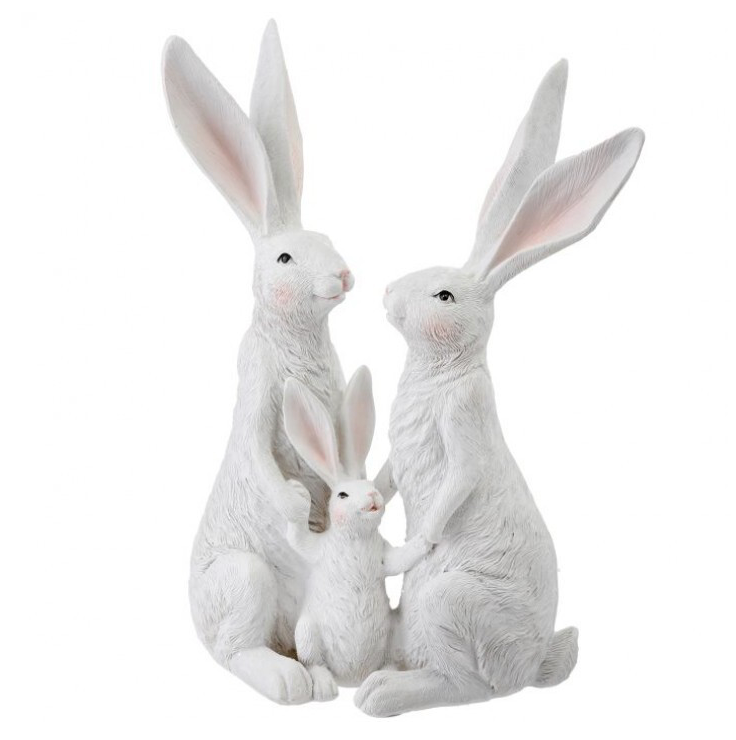 9.5" Resin Easter Long Ear Bunny Family