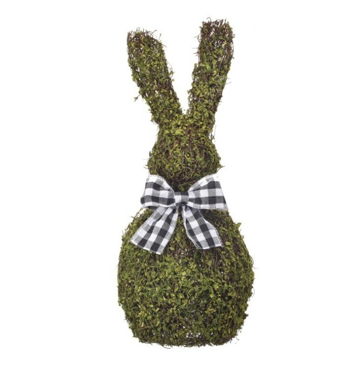 16" Mossed Twig Bunny W Ribbon