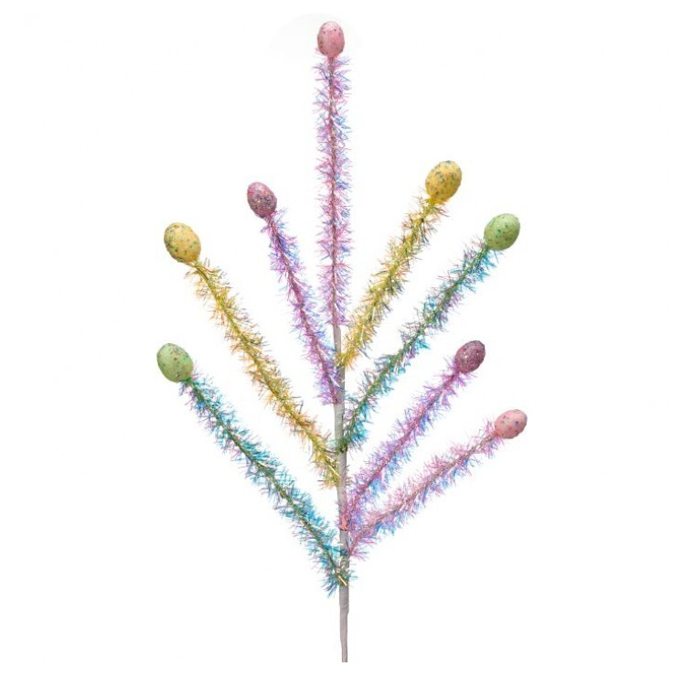 26" Mixed Easter Egg Tinsel Spray X8