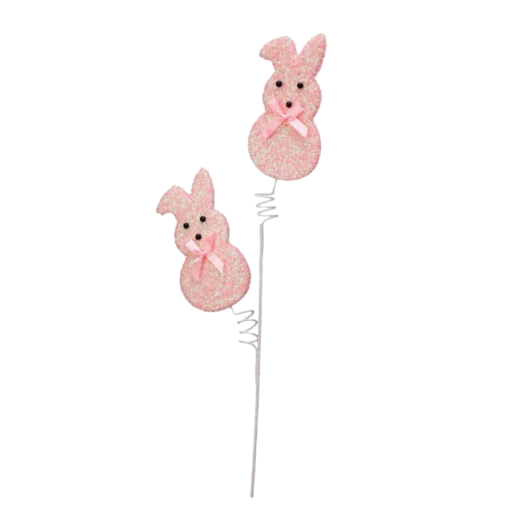 27" Sugared Bunny Peep Spray (Pastel Pink)