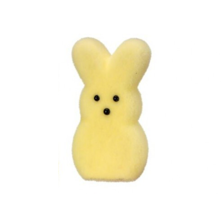 6.25" Flocked Styro Bunny Peep (Yellow)