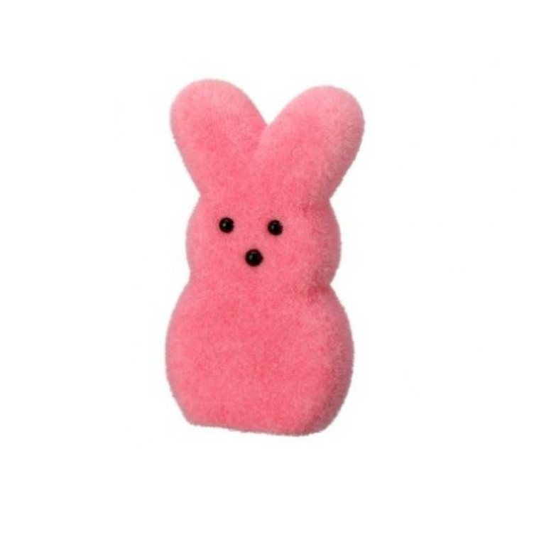 6.25" Flocked Styro Bunny Peep (Pink)