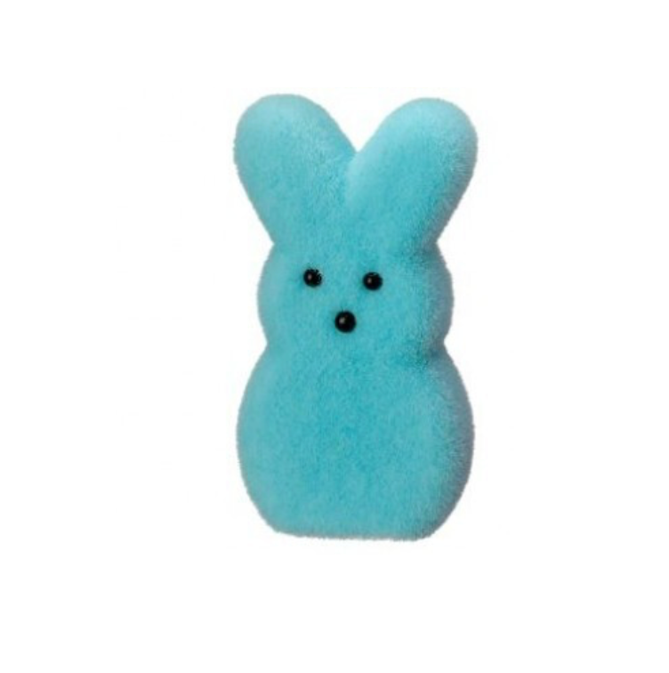 6.25" Flocked Styro Bunny Peep (Blue)