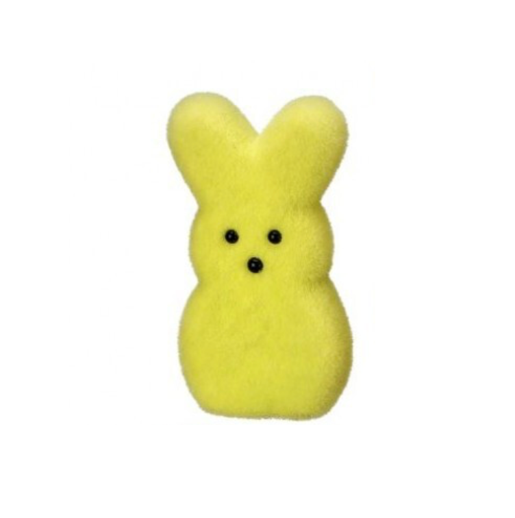 6.25" Flocked Styro Bunny Peep (Neon Yellow)