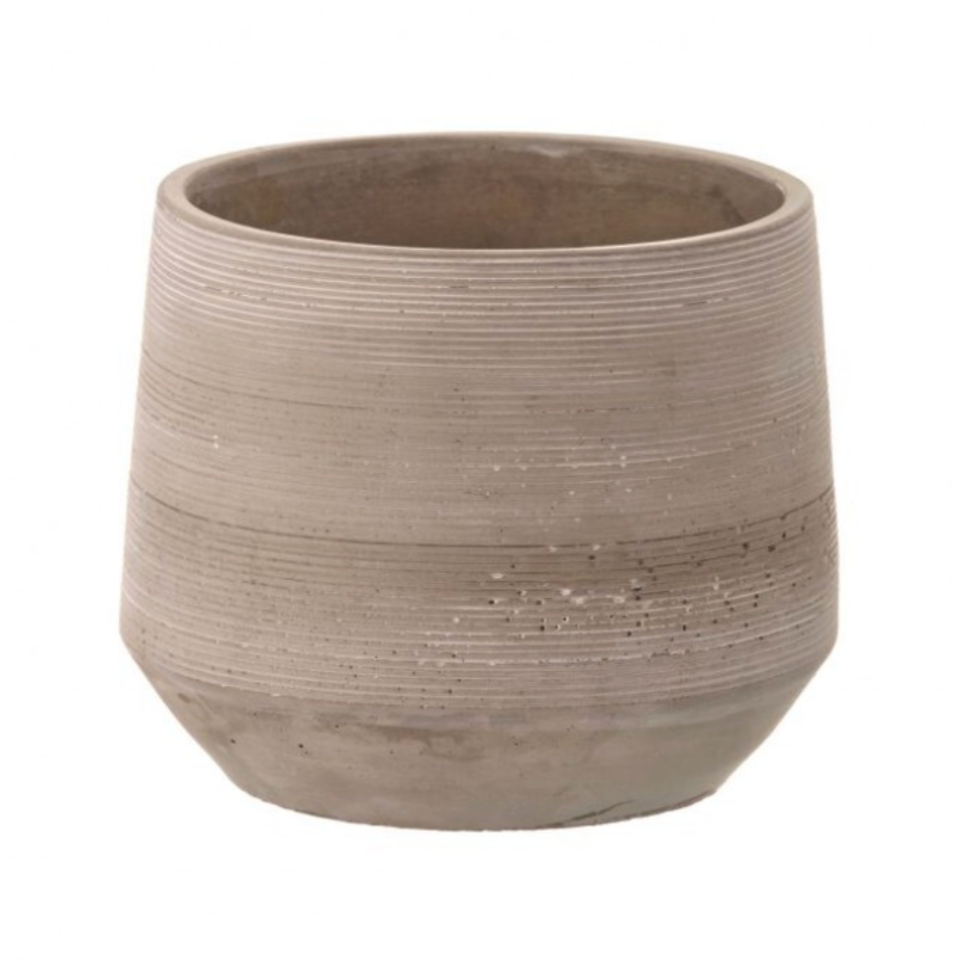 5"X5.7"D Stone Grooved Pot
