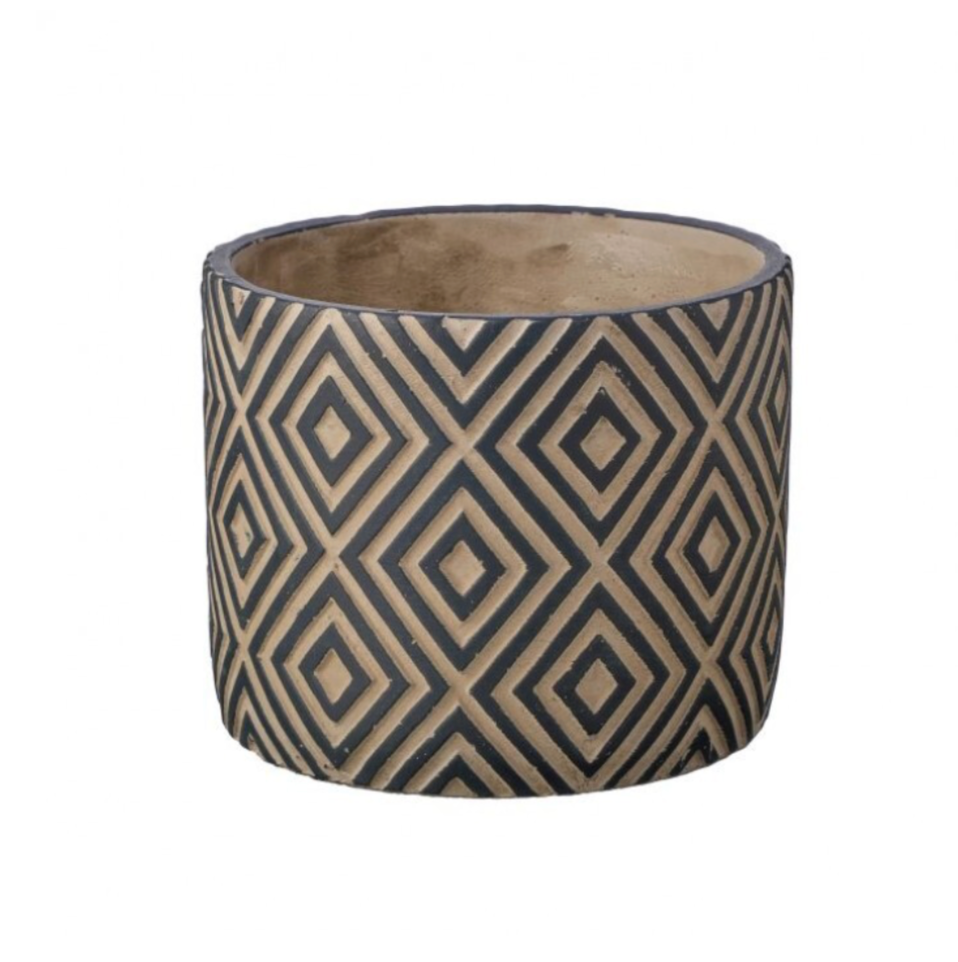 6X5"T Cement Diamond Groove Pot