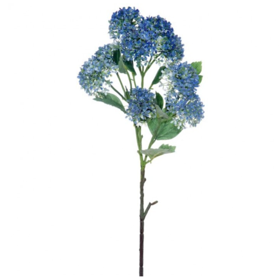 33" Plastic Snowball Hydrangea Branch (Green/Blue)