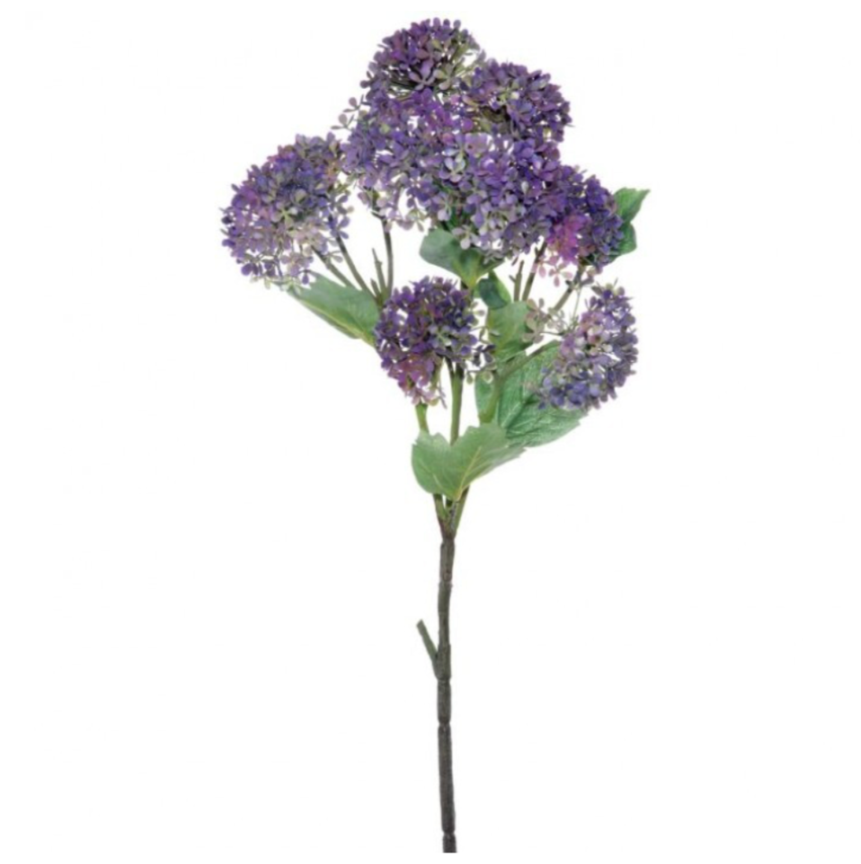 33" Plastic Snowball Hydrangea Branch (Purple/Green)