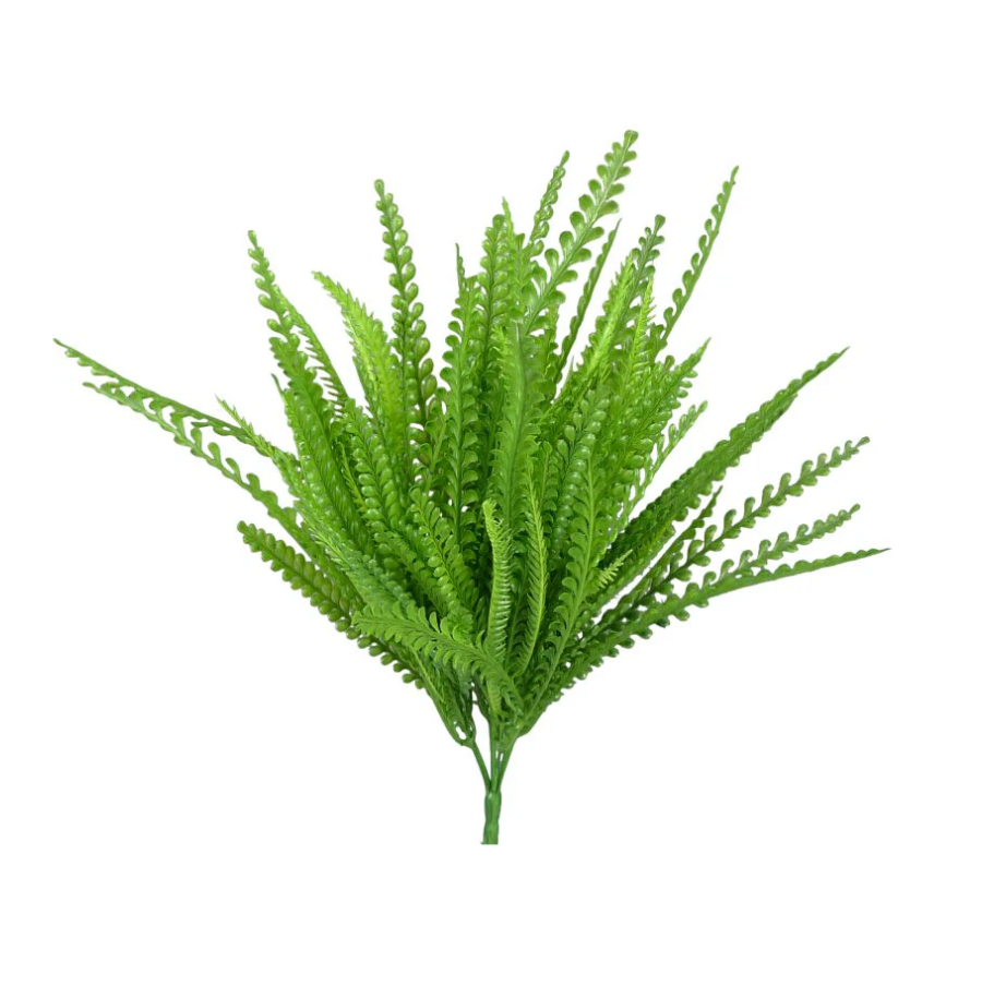 18" Plastic Leaf Bush Button Fern