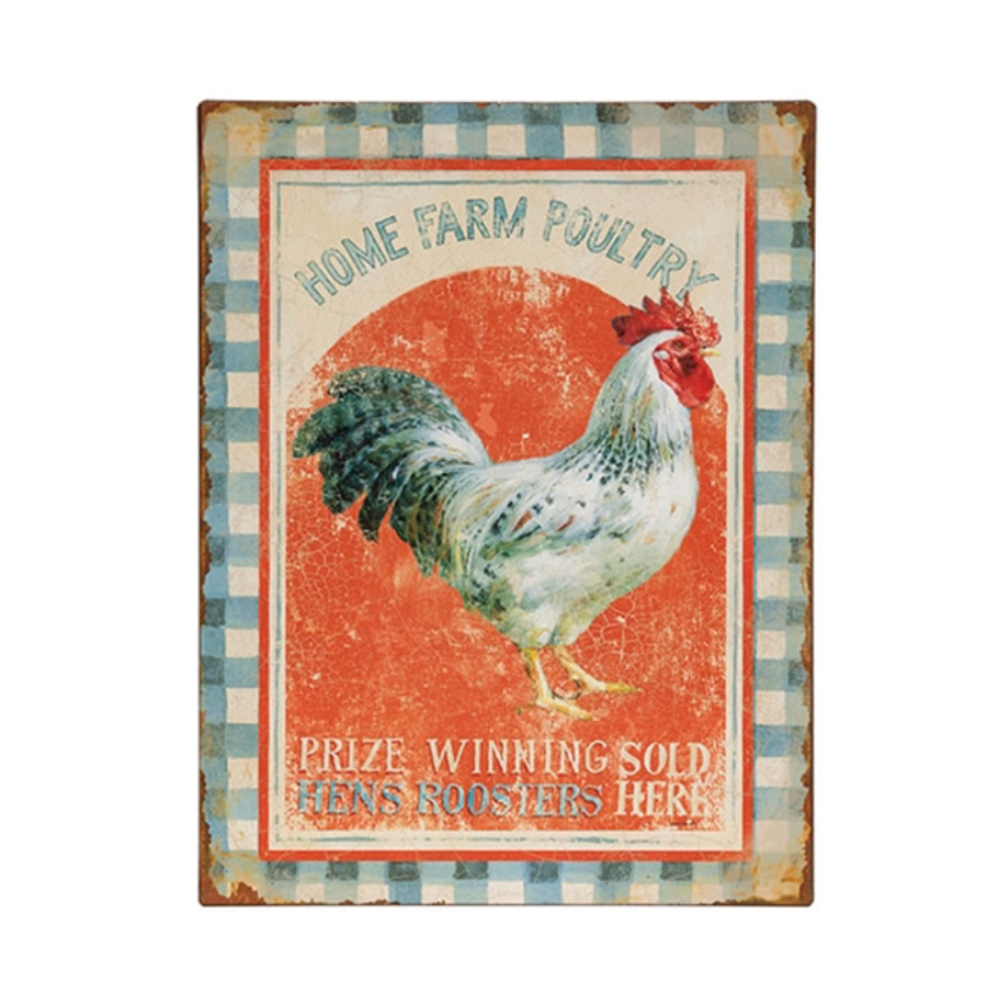 13.5" X 10" Home Farm Distressed Metal Sign