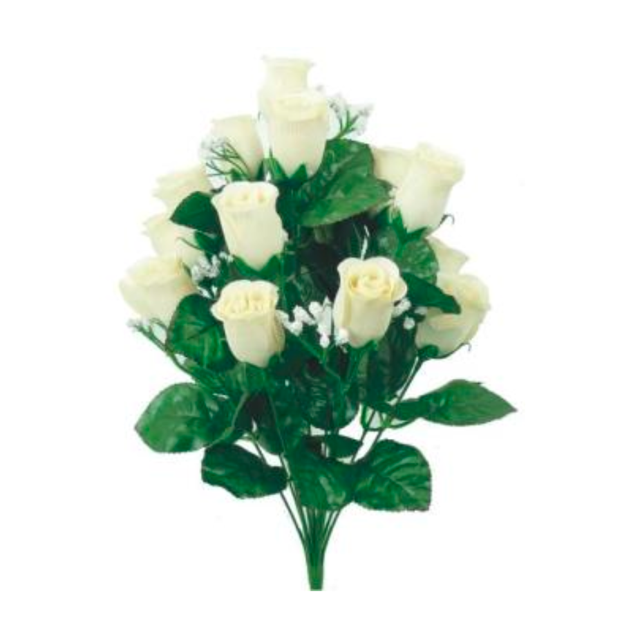 16" Lillian Rose Bud Bush x 14 (Ivory)