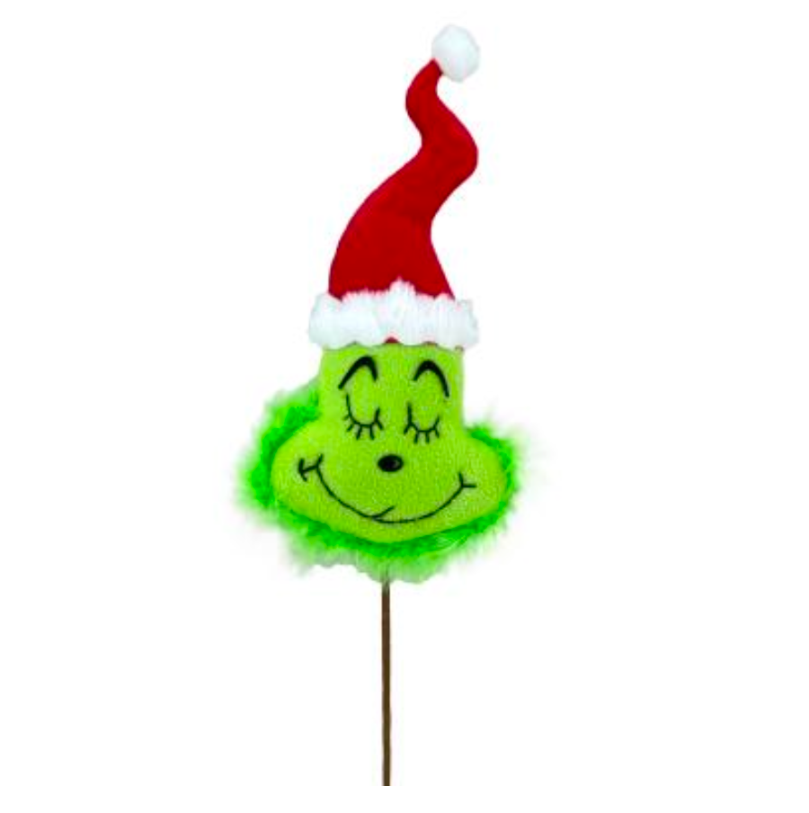19" Plush Green Monster Head Pick