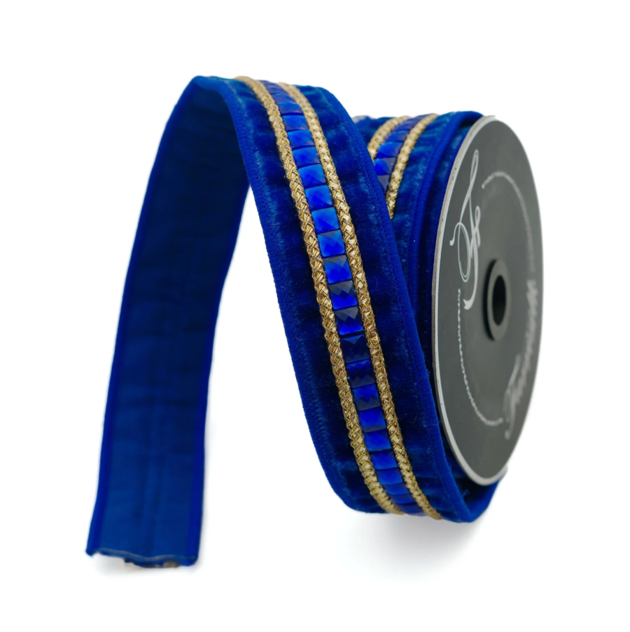 1.5"X5YD Gemstones Ribbon (Royal Blue)