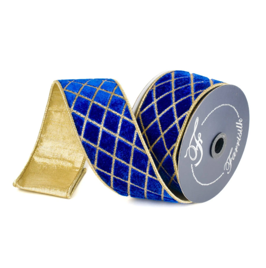 2.5"X10YD Metallic Diamond Ribbon (Royal Blue)