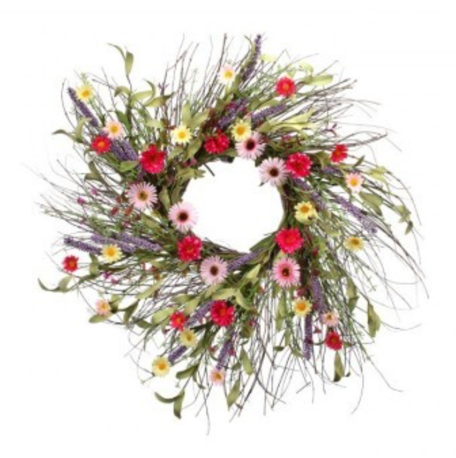 24" Daisy & Lavender Wreath