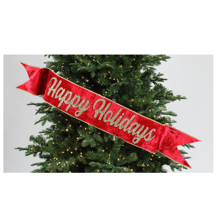 4"X36" Happy Holidays Banner (Red)