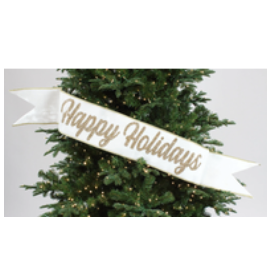 4"X36" Happy Holidays Banner (White)