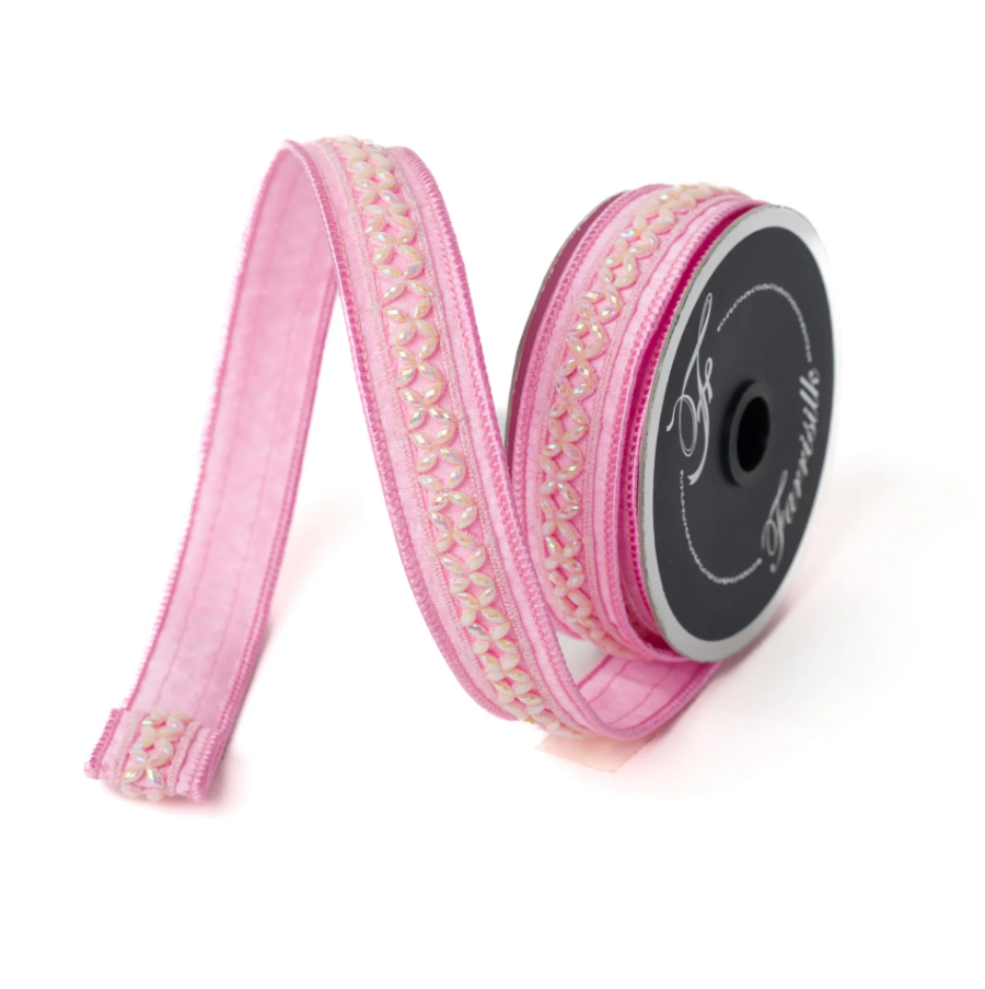 1"X10YD Opalescent Jewel Ribbon (Pink)