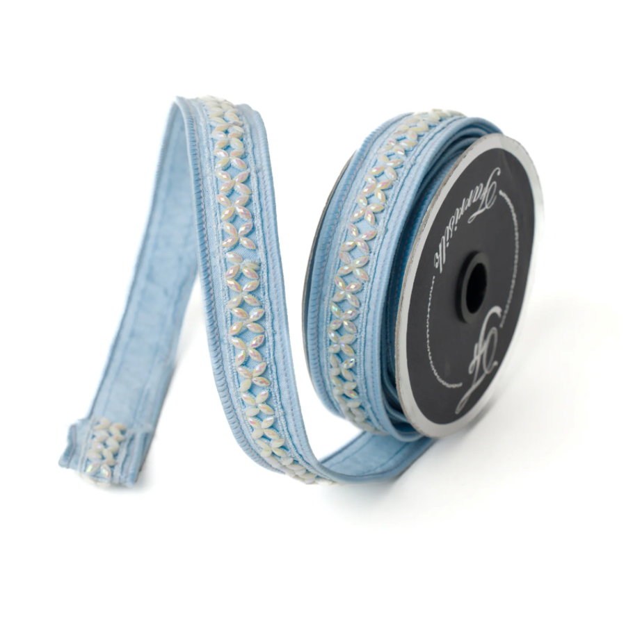1"X10YD Opalescent Jewel Ribbon (Light Blue)