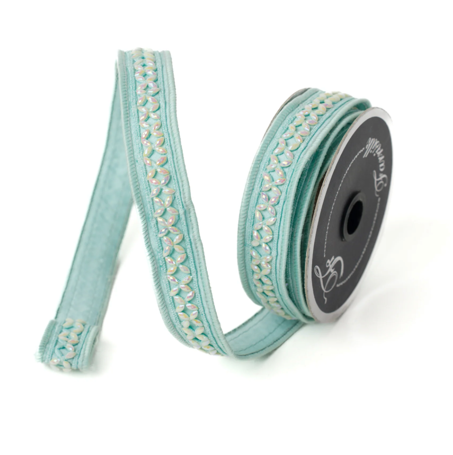 1"X10YD Opalescent Jewel Ribbon (Turquoise)