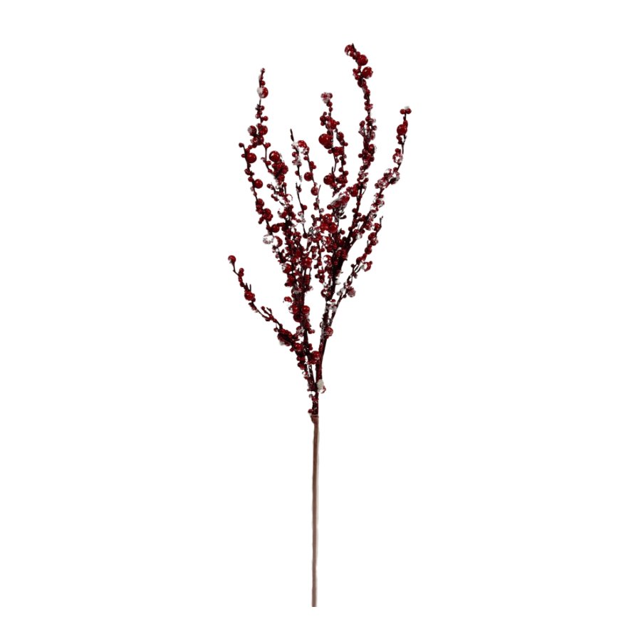 34" Red Berries Spray