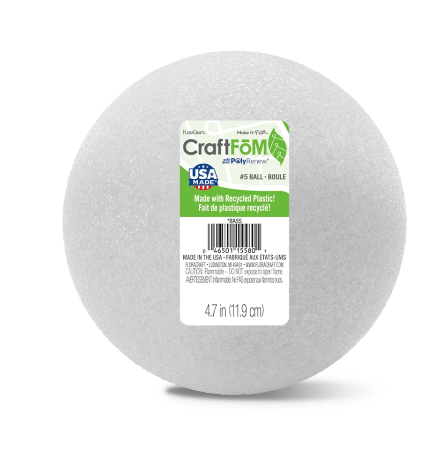 4.7" FloraCraft CraftFōM Ball (White)