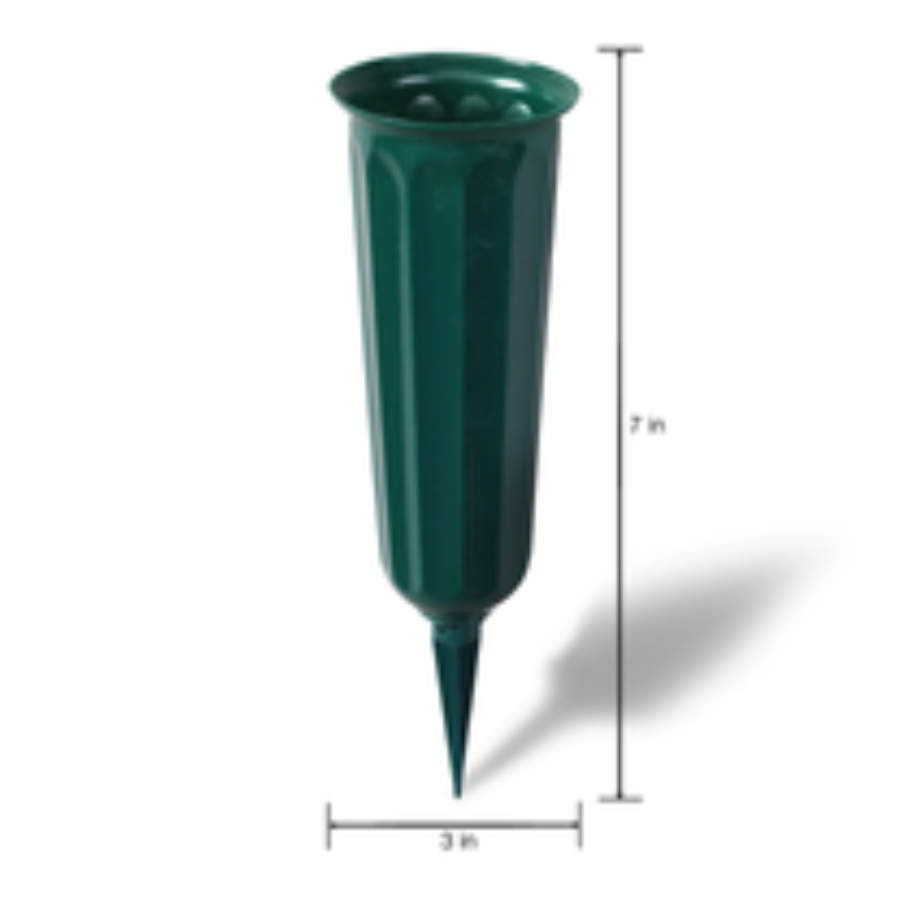 7.1" FloraCraft Plastic Cemetery Vase (Green)