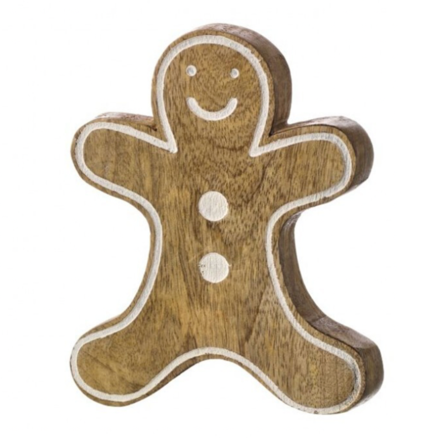6" Mango Wood Gingerbread Man