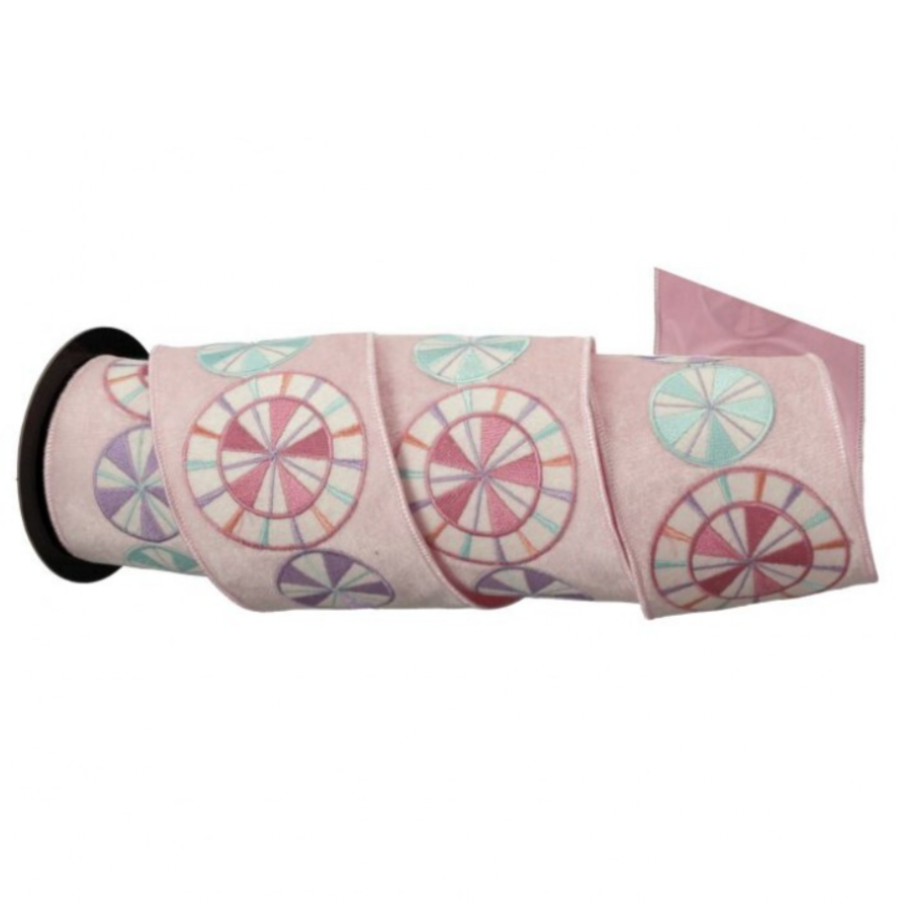 4"X5Y Velvet Peppermint Ribbon