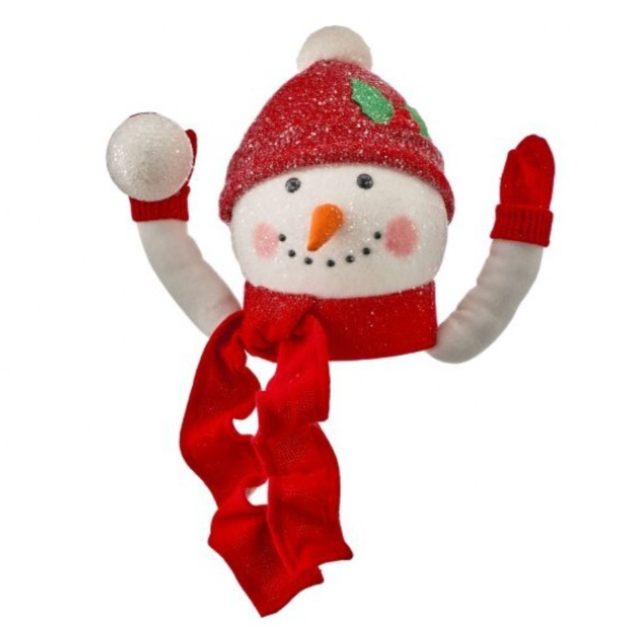 12" Felt Snowman W/Ball Tree Top
