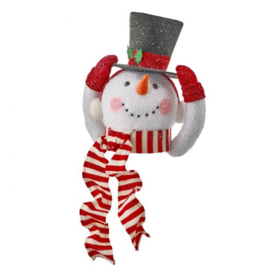 14" Felt Snowman W/Hat Tree Top