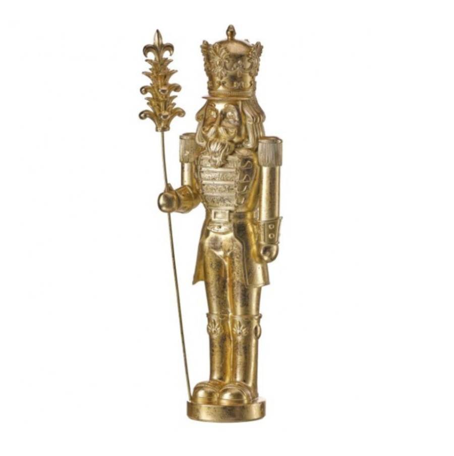 15.5" Resin Gilded Nutcracker