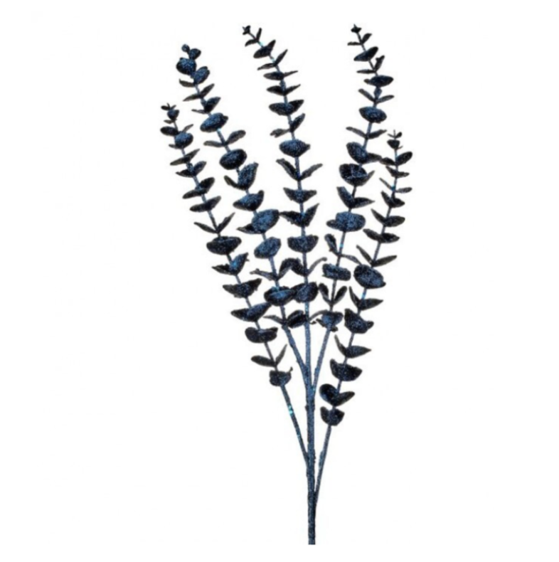 33" Glitter Eucalyptus Stem (Midnight Blue)