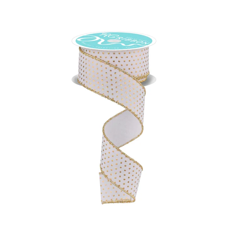 1.5" x 10yd Royal Swiss Dots