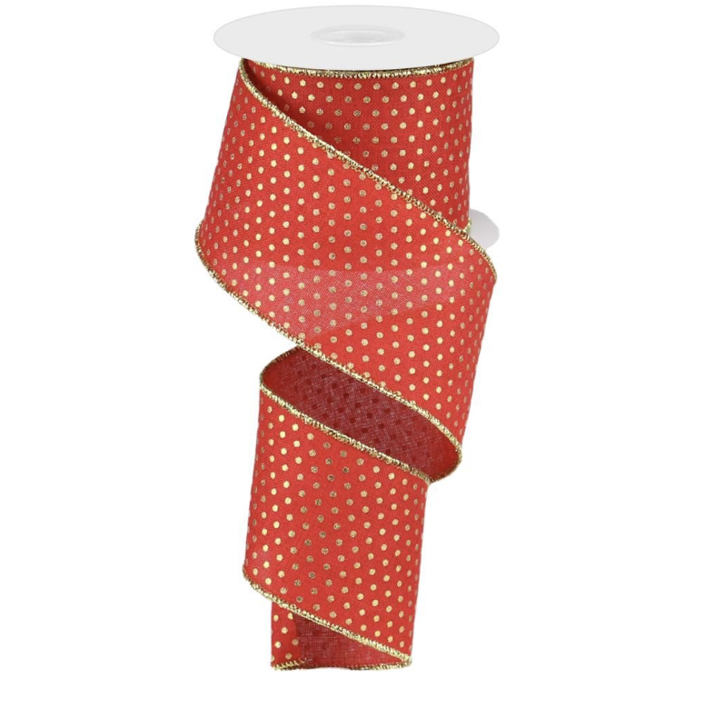 Red & Gold Swiss Dot Wreath Kit