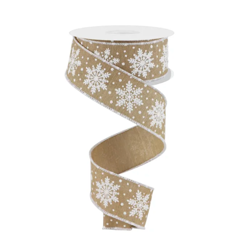 1.5" x 10yd Snowflakes