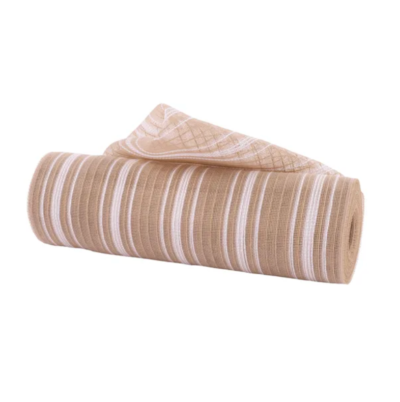 10.25" x 10yd Fine Weave Farm Stripe Mesh (Natural/White)