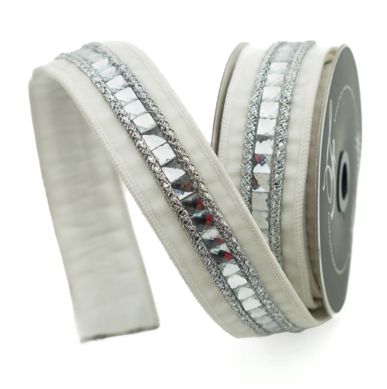 1.5" X 5YD Gemstones (White) Farrisilk