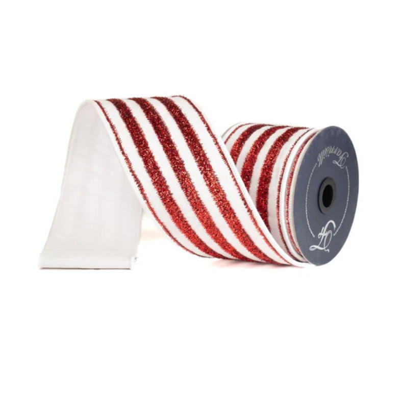 2.5" X 5YD Twinkling Tinsel (Red/White) Farrisilk