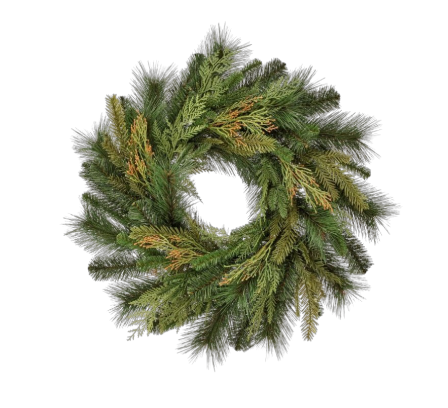 24" Uv Pine/Incense Cedar/Spruce Wreath