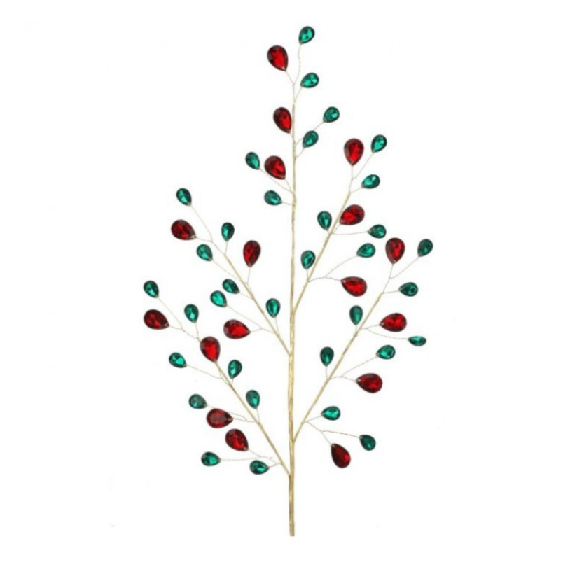 24" Metal Jewel Gem Spray (Red/Green)