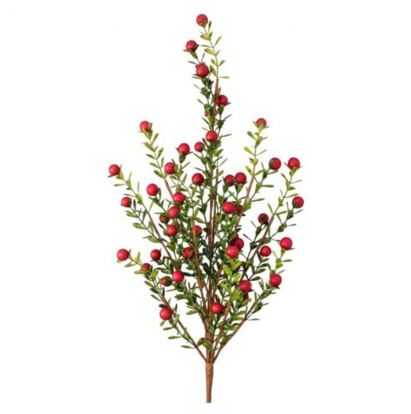 16" Mini Wild Cranberry Leaf Spray